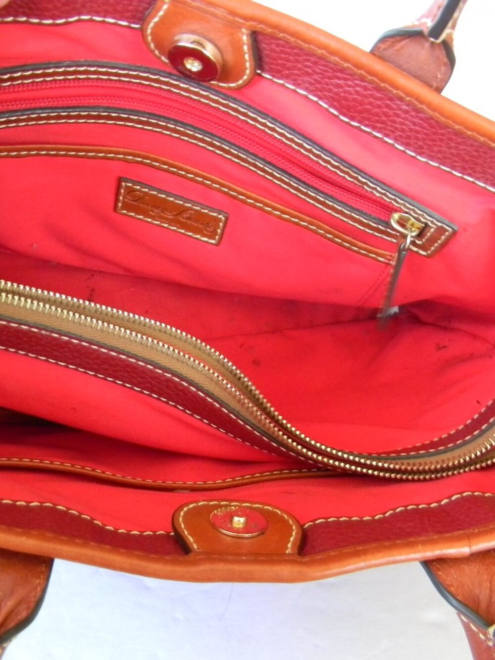 Dooney & Bourke CRANBERRY/WINE  Pebble Leather Brielle Tote - Picture 8 of 10
